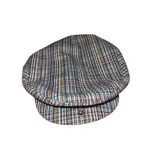 Brixton Hooligan Snap Cap Blue Plaid Size Medium 7 1/2  NWT Newspaper Boy